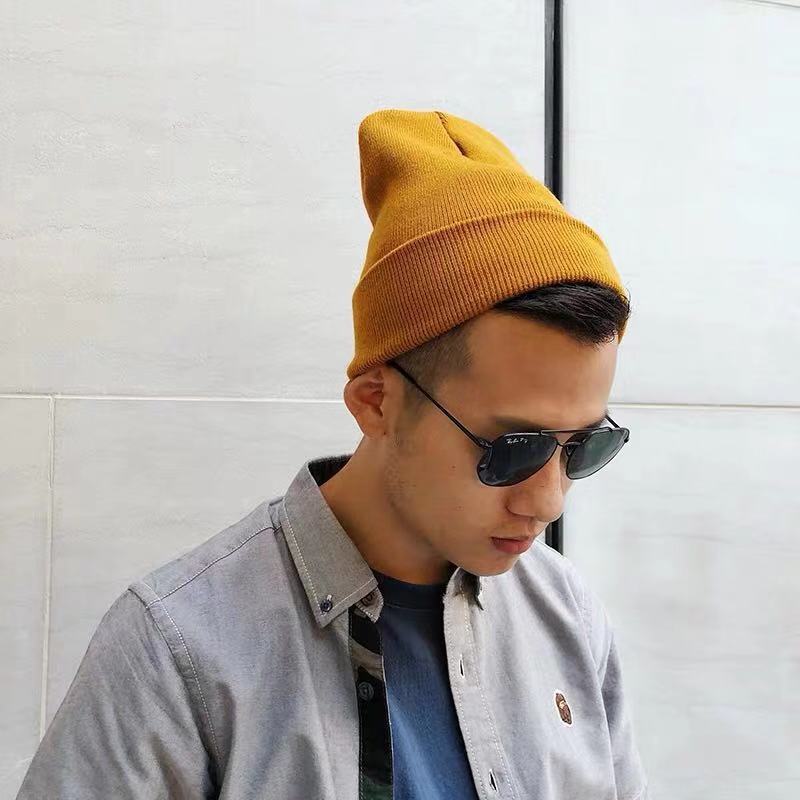 Factory Direct Sales Men&#039;s and Women&#039;s Light Board Knitted Hat Solid Color Acrylic Woolen Cap European and American AliExpress T Amazon Supply
