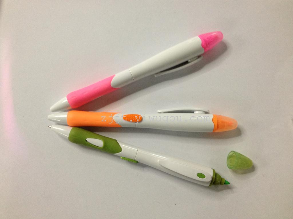 New Korean twin tip pen ballpoint pen and lovely flower bar highlighter