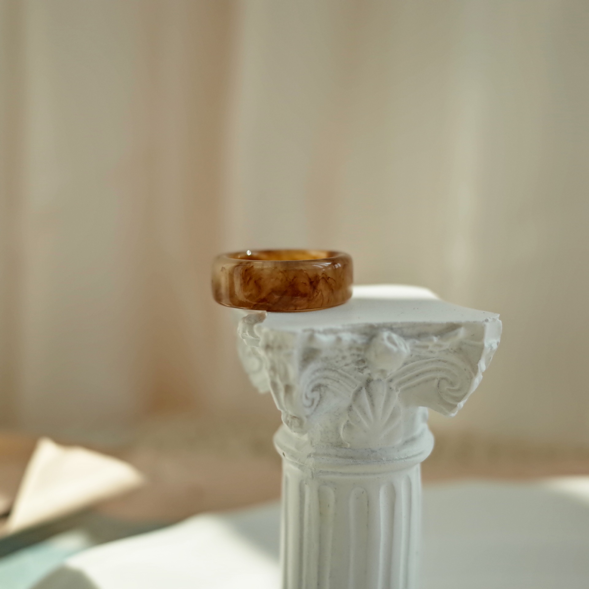 Japanese and Korean Niche Normcore Bag Ins Style Resin Acrylic Amber Blooming Personality Modeling Ring Rings Mori Girl Series Japanese and Korean Niche Normcore Bag Ins Style Resin Acrylic Amber Blooming Personality Modeling Ring Rings Mori Girl Series