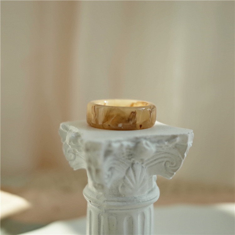 Japanese and Korean Niche Normcore Bag Ins Style Resin Acrylic Amber Blooming Personality Modeling Ring Rings Mori Girl Series Japanese and Korean Niche Normcore Bag Ins Style Resin Acrylic Amber Blooming Personality Modeling Ring Rings Mori Girl Series