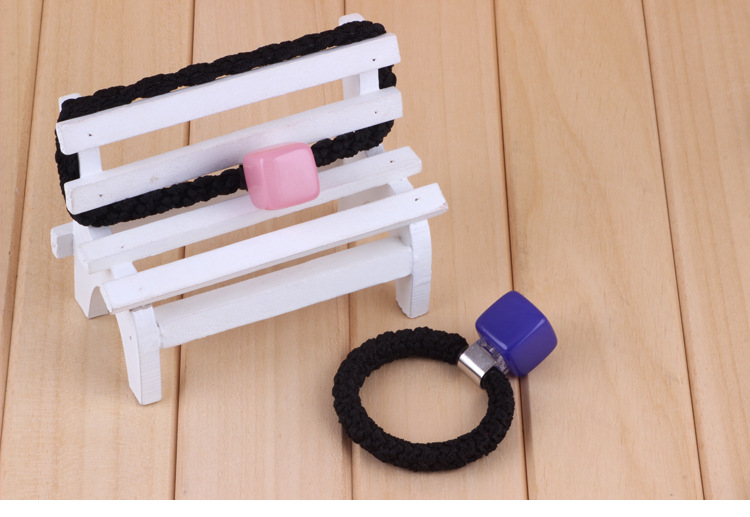 Acrylic candy color ring hair rope small box shaped elastic jelly color flower Acrylic candy color ring hair rope small box shaped elastic jelly color flower