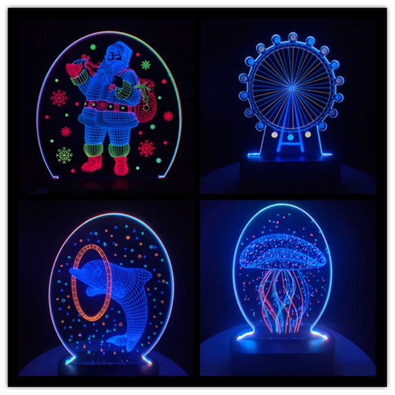 Colorful Touch Control Ins Creative Gift Customized Acrylic Bedroom Bedside Led Modeling Lamp 3D Small Night Lamp