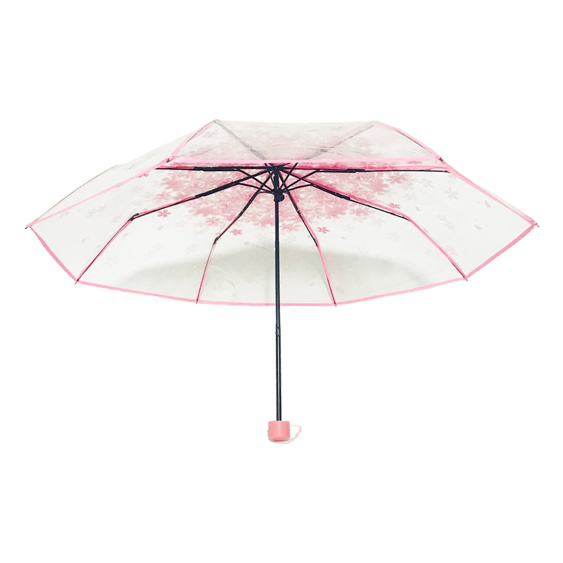 Umbrella Acrylic High-End Transparent Umbrella Cherry Blossom Korean Sun Umbrella Gift Advertising Umbrella Printed Logo