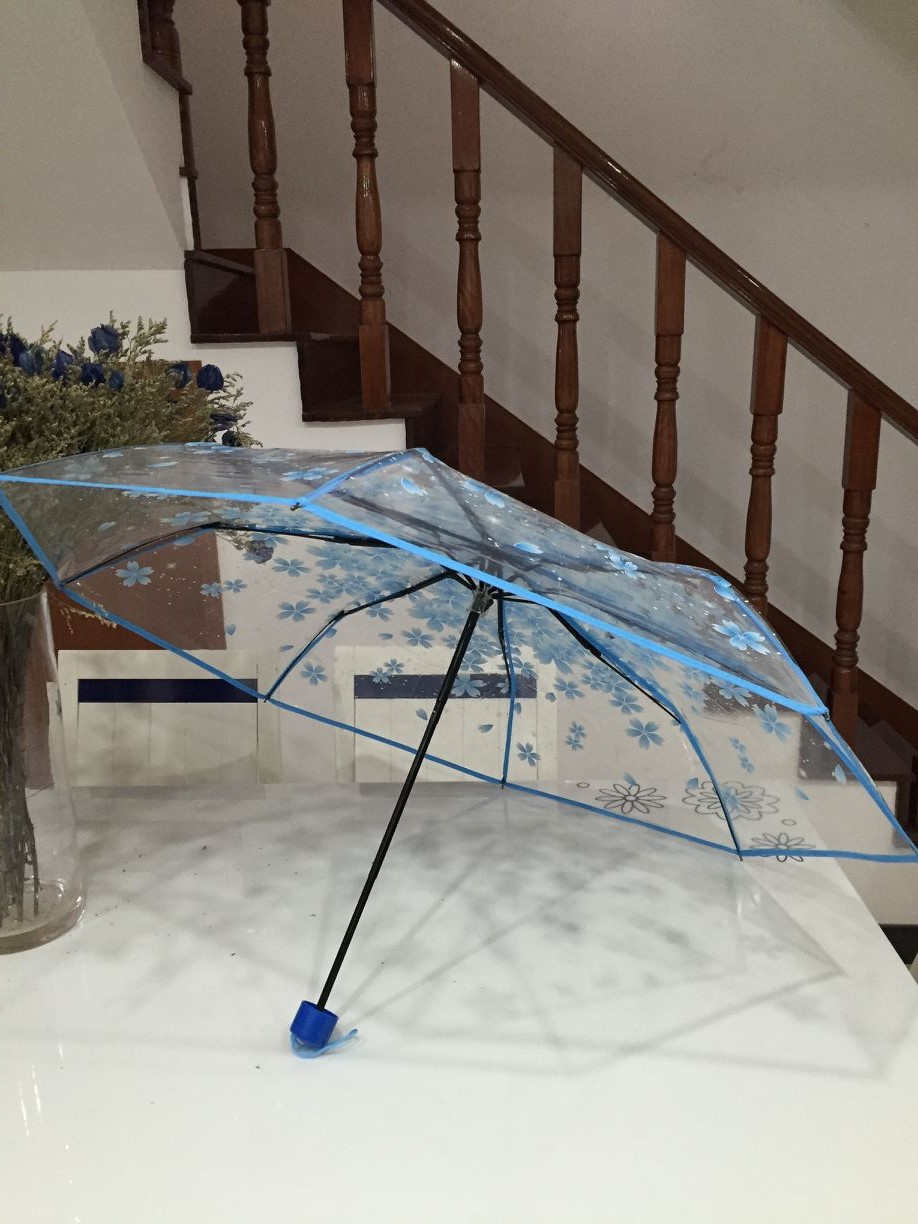 Umbrella Acrylic High-End Transparent Umbrella Cherry Blossom Korean Sun Umbrella Gift Advertising Umbrella Printed Logo