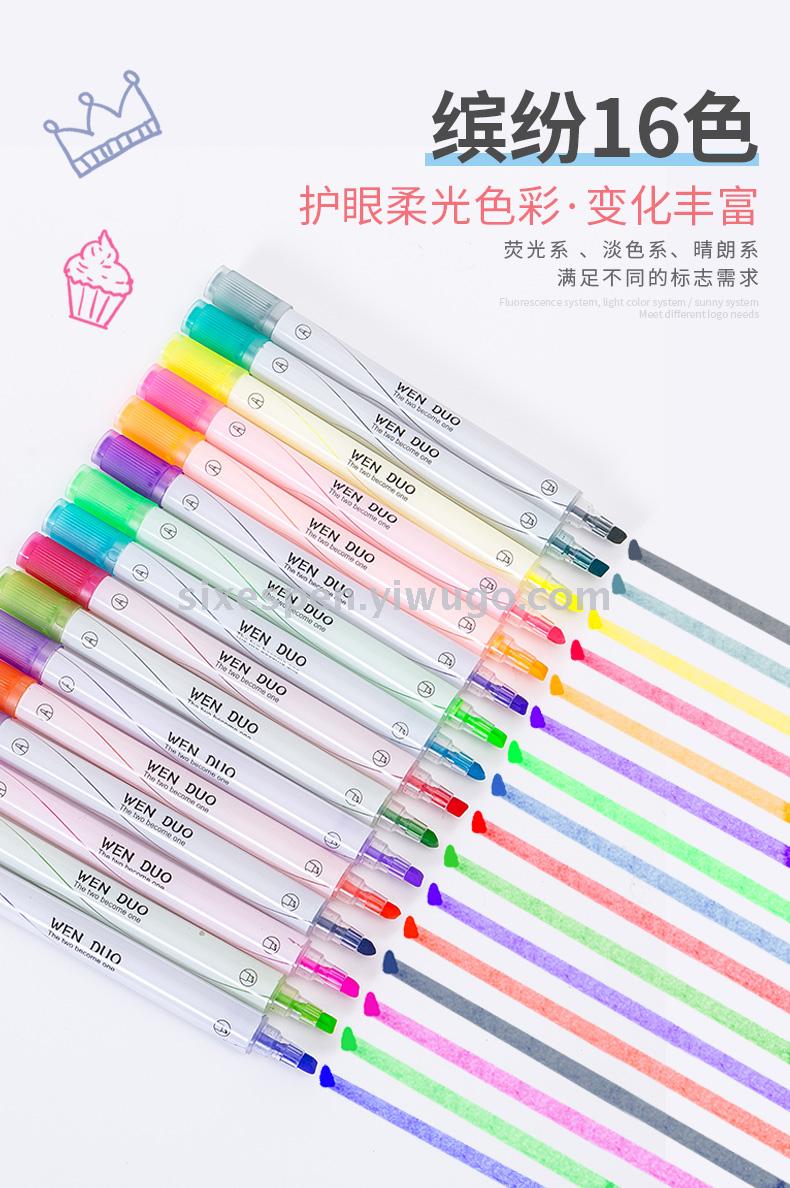Brand new material, high quality, non-toxic and environmental protection, two-headed, two-color highlighter Brand new material, high quality, non-toxic and environmental protection, two-headed, two-color highlighter