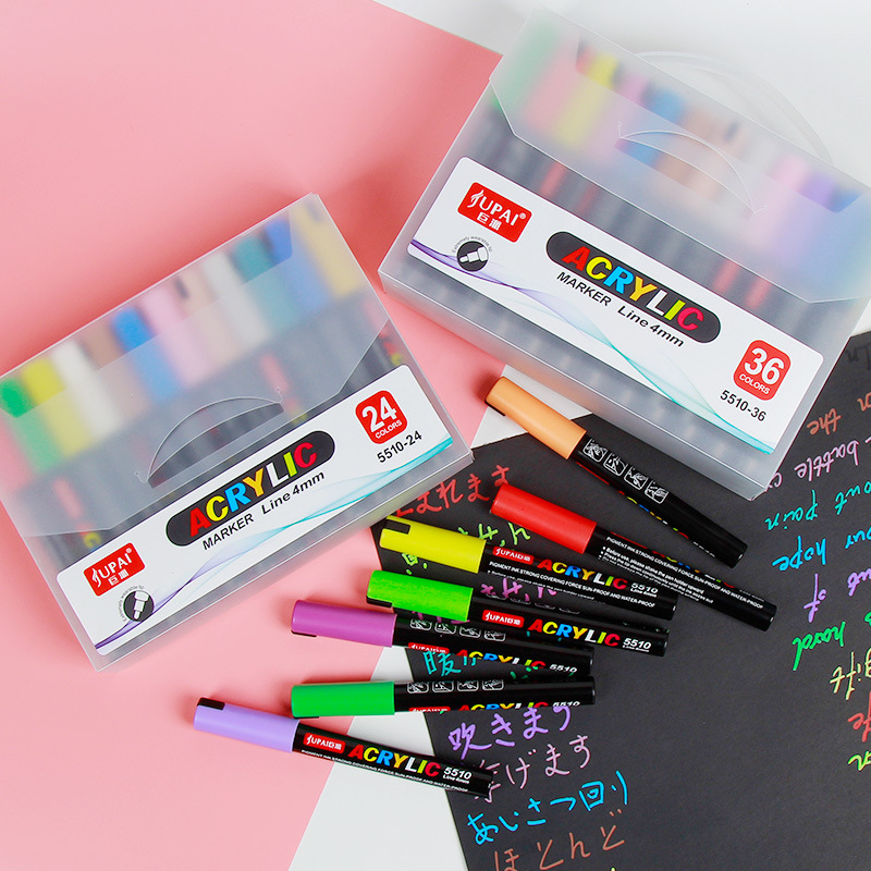 Acrylic Marker Pen Multi-Color Fabric Acrylic Paint Color Metal Pen Marker Package Quick-Drying DIY Graffiti Pen