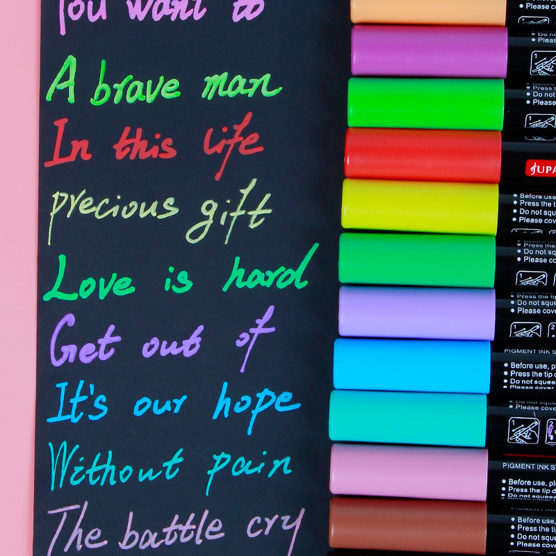 Acrylic Marker Pen Multi-Color Fabric Acrylic Paint Color Metal Pen Marker Package Quick-Drying DIY Graffiti Pen