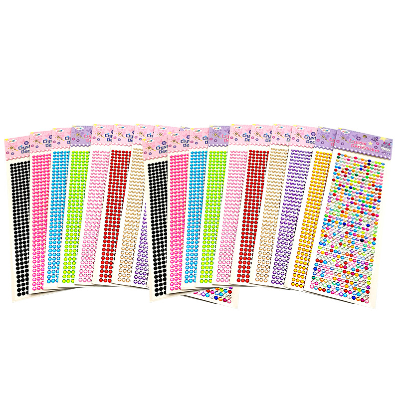 6mm 504 PCs Acrylic Drill Stickers DIY Car Mobile Phone Decoration Handmade Rhinestones Paster Gem Stickers Stage Makeup