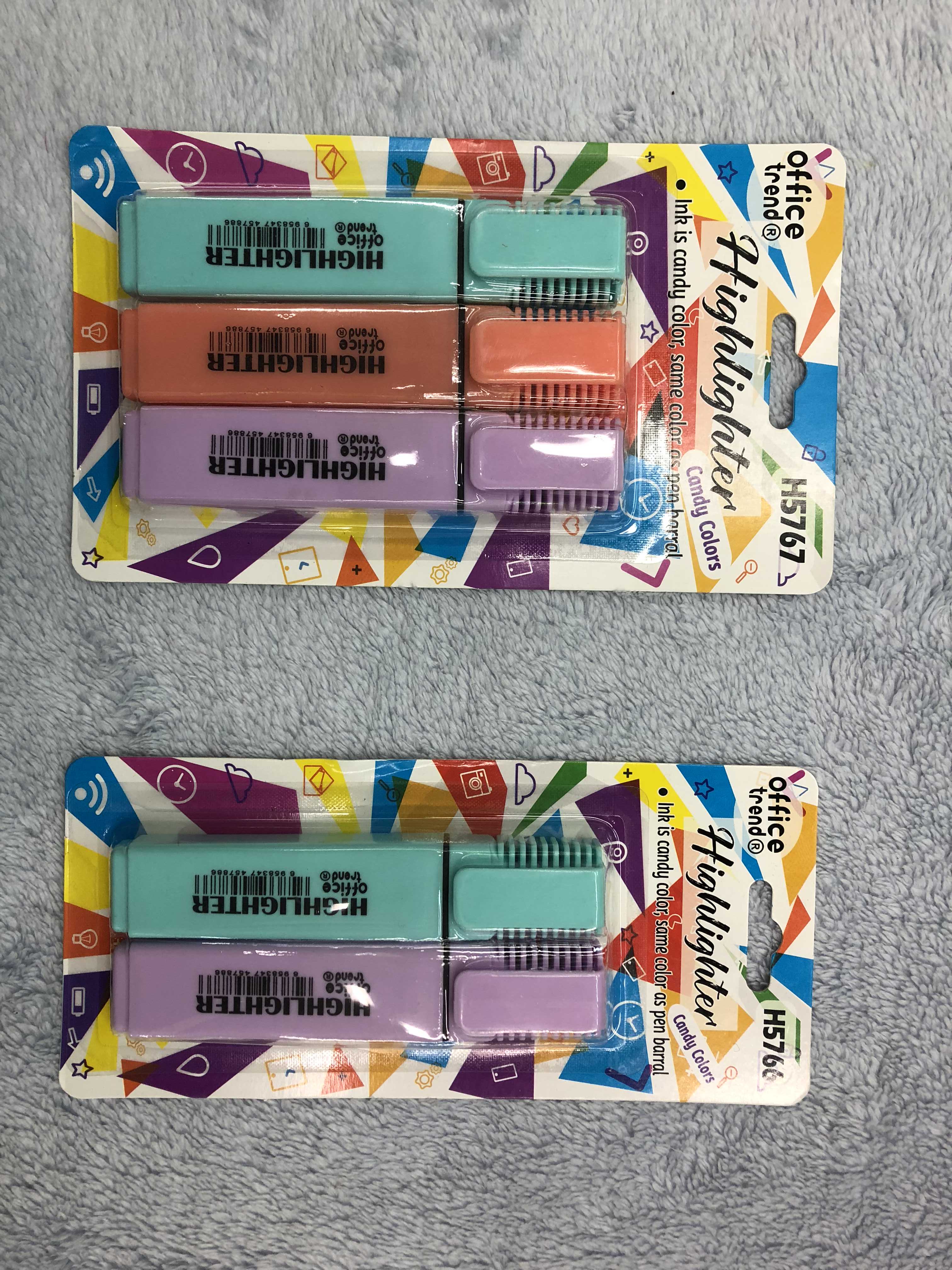 New 2019 triangle pen highlighter supermarket stationery set