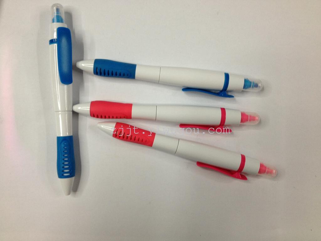 New Korean double-headed pen silver white Rod pole fluorescent pen cute flower Rod highlighter