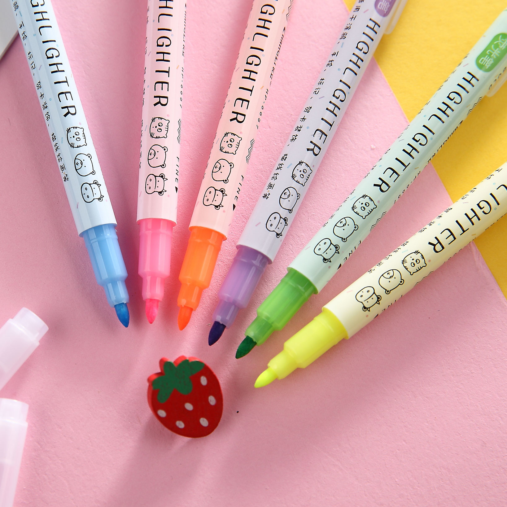 Changli 6657 Korean Japanese Style 6-Color Set Highlighter