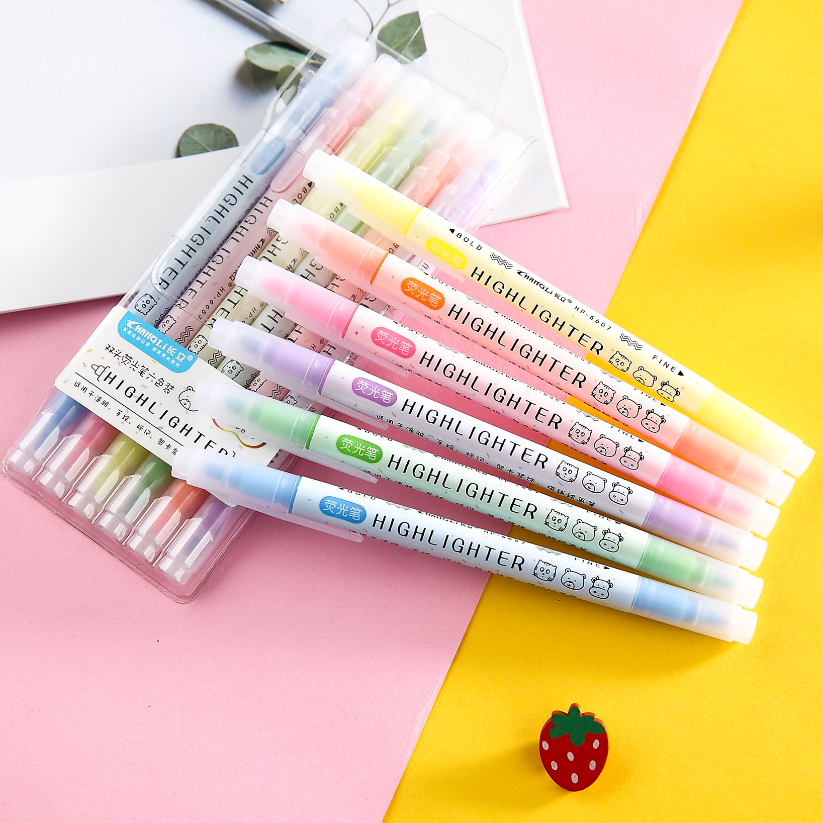 Changli 6657 Korean Japanese Style 6-Color Set Highlighter
