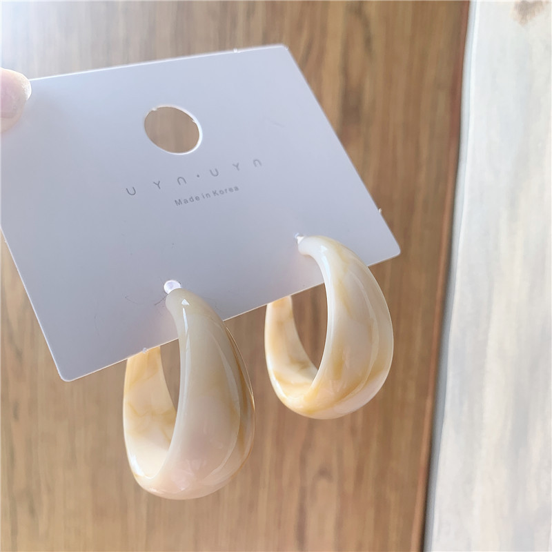 Sterling Silver Needle Fashion Temperament Acetate Acrylic Vintage Earrings Popular Exaggerated Oversized Sweet Earrings Earrings Korean Style