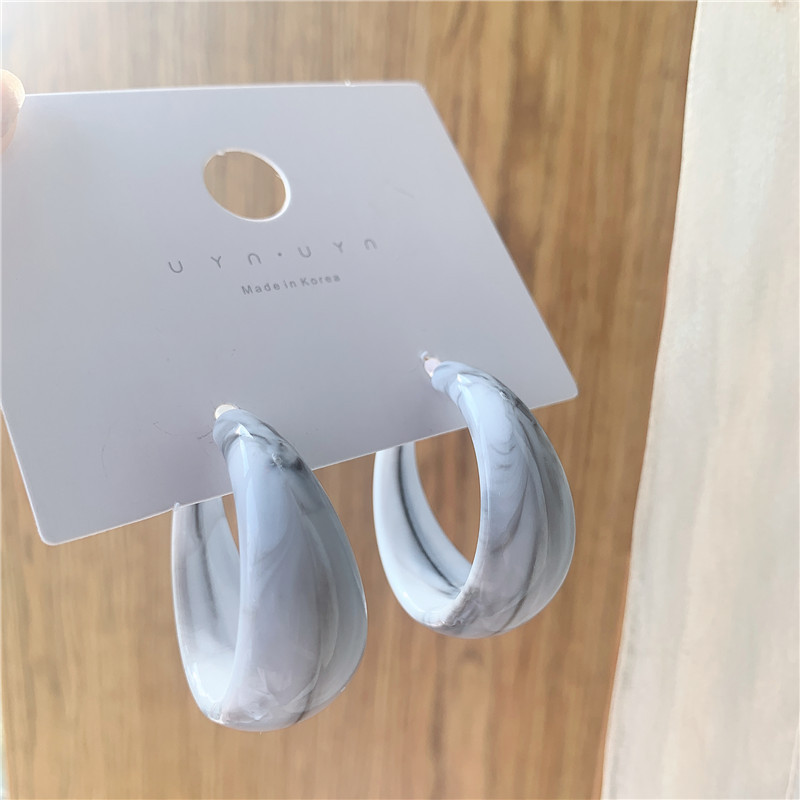 Sterling Silver Needle Fashion Temperament Acetate Acrylic Vintage Earrings Popular Exaggerated Oversized Sweet Earrings Earrings Korean Style