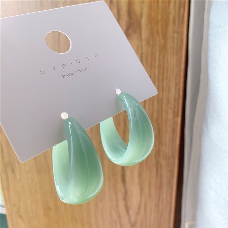 Sterling Silver Needle Fashion Temperament Acetate Acrylic Vintage Earrings Popular Exaggerated Oversized Sweet Earrings Earrings Korean Style