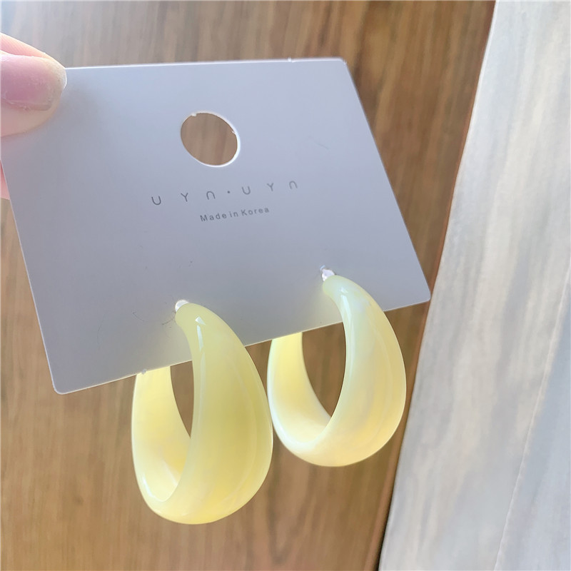 Sterling Silver Needle Fashion Temperament Acetate Acrylic Vintage Earrings Popular Exaggerated Oversized Sweet Earrings Earrings Korean Style