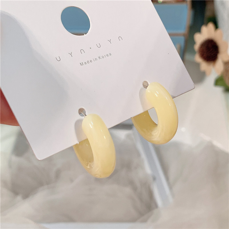 Sterling Silver Needle Fashion Temperament Acetate Acrylic Vintage Earrings Popular Exaggerated Oversized Sweet Earrings Earrings Korean Style