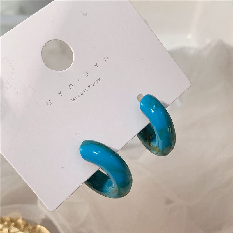 Sterling Silver Needle Fashion Temperament Acetate Acrylic Vintage Earrings Popular Exaggerated Oversized Sweet Earrings Earrings Korean Style