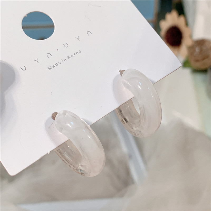 Sterling Silver Needle Fashion Temperament Acetate Acrylic Vintage Earrings Popular Exaggerated Oversized Sweet Earrings Earrings Korean Style