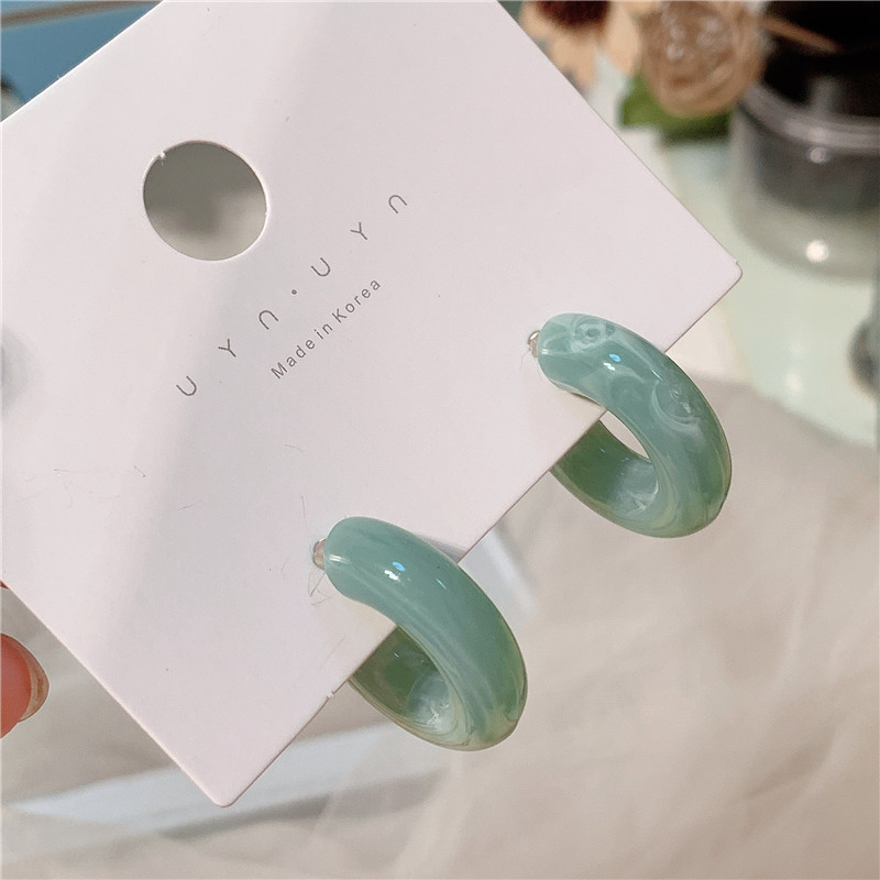 Sterling Silver Needle Fashion Temperament Acetate Acrylic Vintage Earrings Popular Exaggerated Oversized Sweet Earrings Earrings Korean Style