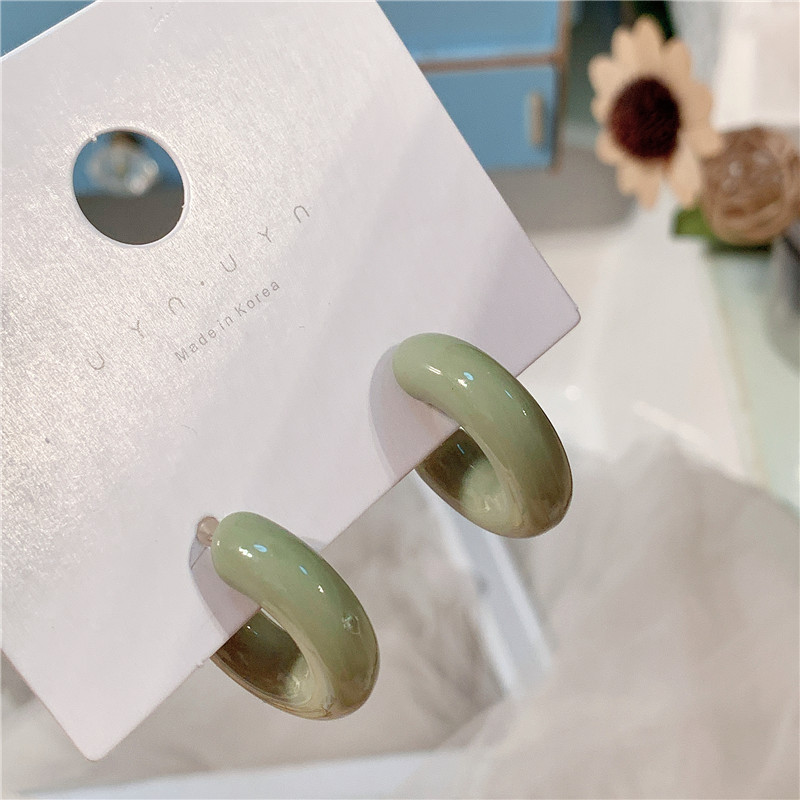 Sterling Silver Needle Fashion Temperament Acetate Acrylic Vintage Earrings Popular Exaggerated Oversized Sweet Earrings Earrings Korean Style
