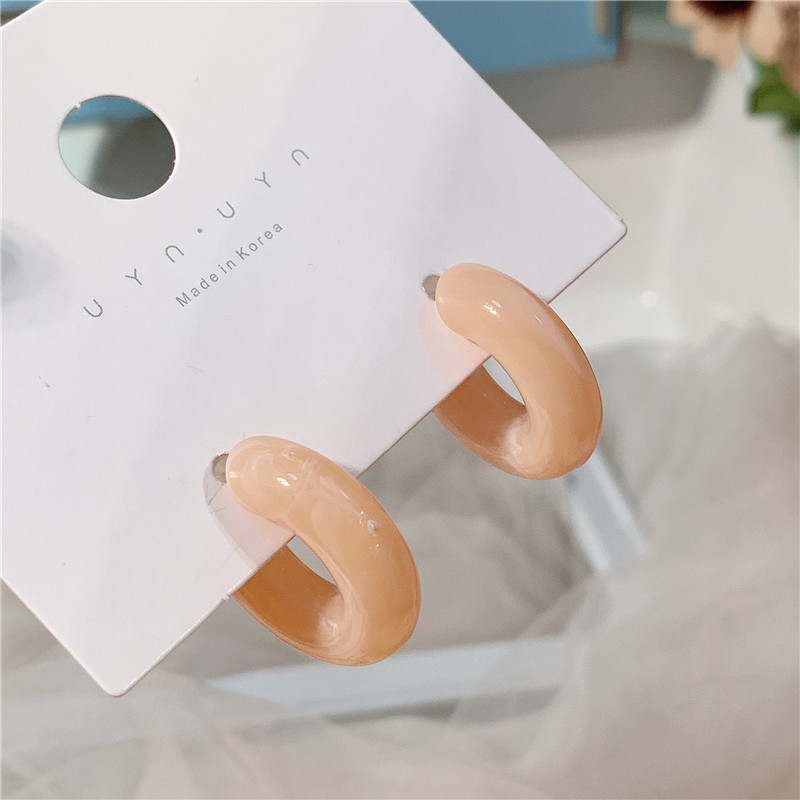 Sterling Silver Needle Fashion Temperament Acetate Acrylic Vintage Earrings Popular Exaggerated Oversized Sweet Earrings Earrings Korean Style