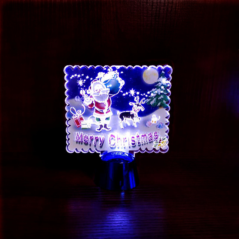 Factory Wholesale Acrylic Shoes Christmas Creative Decoration Home Desktop Decoration Led Luminous 3D Small Night Lamp
