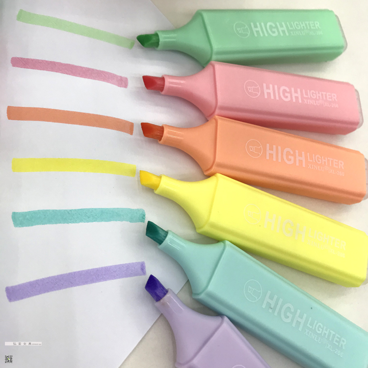 Mini Macaron Light Highlighter Eye Protection Candy Color 6-Color Set Fluorescent Mark Marker Pen
