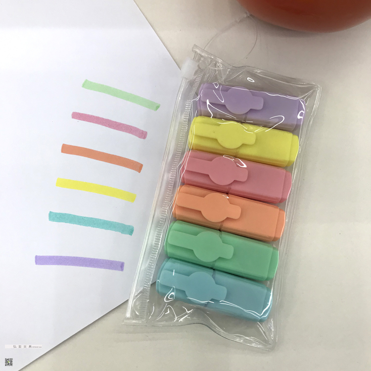 Mini Macaron Light Highlighter Eye Protection Candy Color 6-Color Set Fluorescent Mark Marker Pen Mini Macaron Light Highlighter Eye Protection Candy Color 6-Color Set Fluorescent Mark Marker Pen