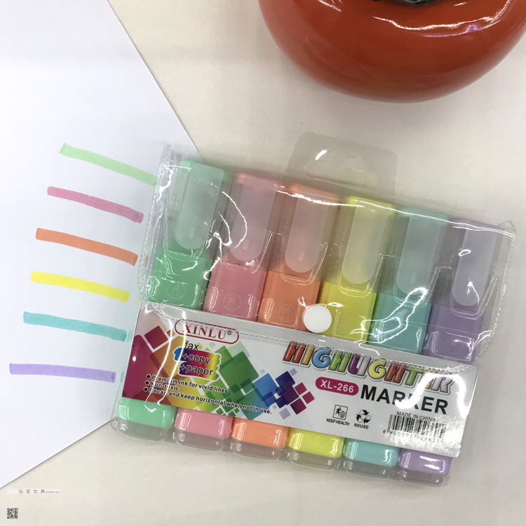 Mini Macaron Light Highlighter Eye Protection Candy Color 6-Color Set Fluorescent Mark Marker Pen Mini Macaron Light Highlighter Eye Protection Candy Color 6-Color Set Fluorescent Mark Marker Pen