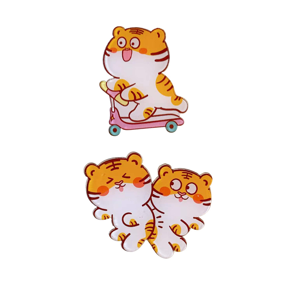INS Trendy Cute Sweet Little Tiger Acrylic Brooch Bag Clothing Decorative Accessories Cartoon Creative Badge