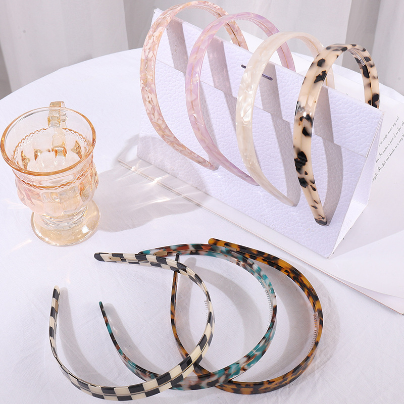 European and American Hair Accessories Women's Foreign Trade Barrettes Black and White Plaid Head Clip Updo Large Size Acetate Acrylic Grip Back Head Hair Claw