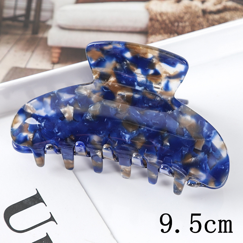 European and American Hair Accessories Women's Foreign Trade Barrettes Black and White Plaid Head Clip Updo Large Size Acetate Acrylic Grip Back Head Hair Claw