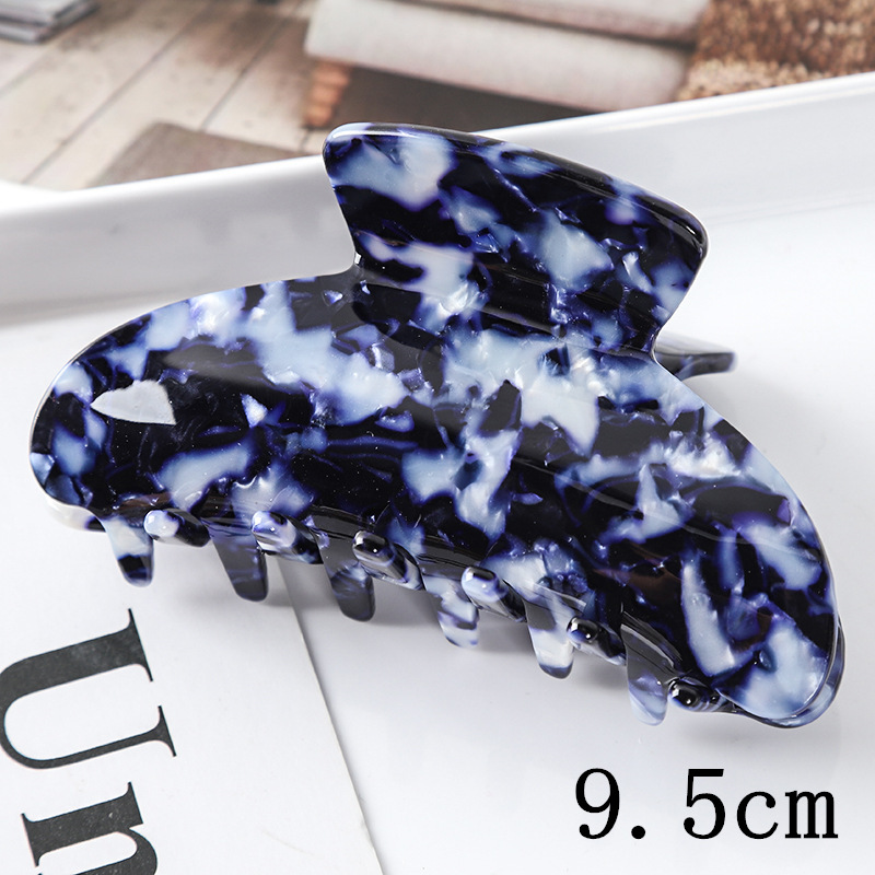 European and American Hair Accessories Women's Foreign Trade Barrettes Black and White Plaid Head Clip Updo Large Size Acetate Acrylic Grip Back Head Hair Claw