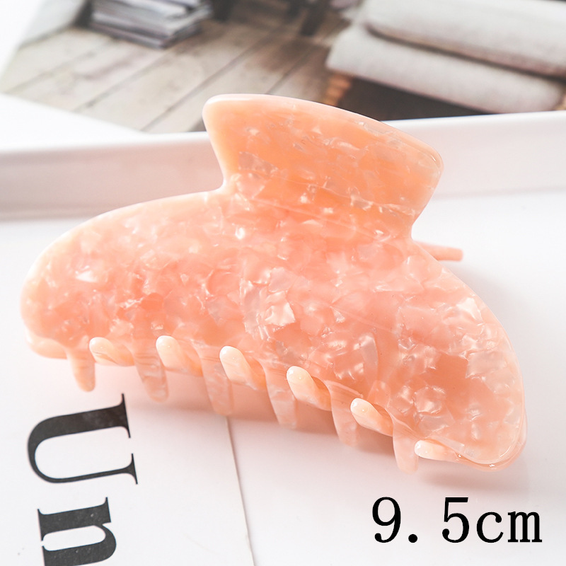 European and American Hair Accessories Women's Foreign Trade Barrettes Black and White Plaid Head Clip Updo Large Size Acetate Acrylic Grip Back Head Hair Claw