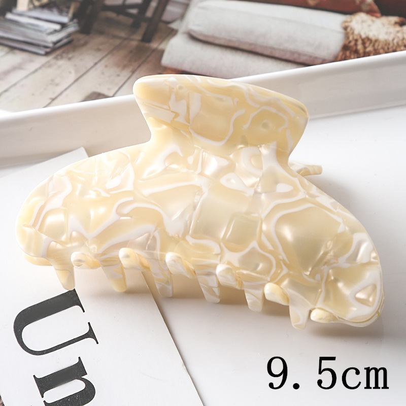 European and American Hair Accessories Women's Foreign Trade Barrettes Black and White Plaid Head Clip Updo Large Size Acetate Acrylic Grip Back Head Hair Claw