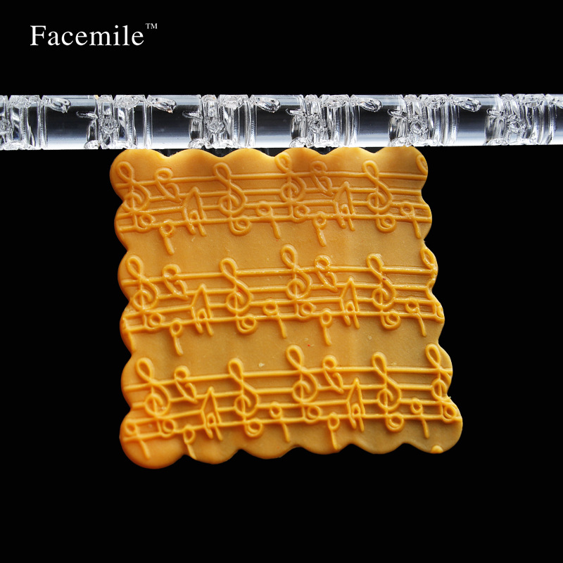 16x1cm Fondant Acrylic Printing Rolling Pin Notes Transparent Rolling Pin Pastry Baking Tool
