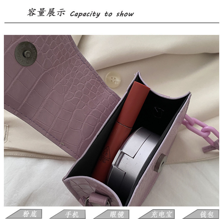 Acrylic Chain Small Bag for Women 2020 New Popular Net Red Trendy Ins Mini Messenger Bag Textured One-Shoulder Bag