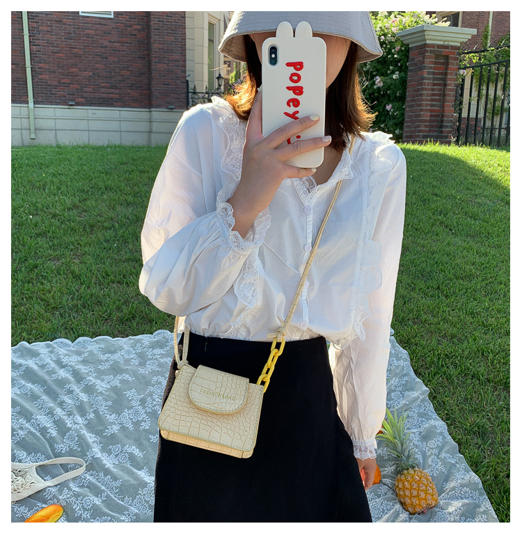 Acrylic Chain Small Bag for Women 2020 New Popular Net Red Trendy Ins Mini Messenger Bag Textured One-Shoulder Bag