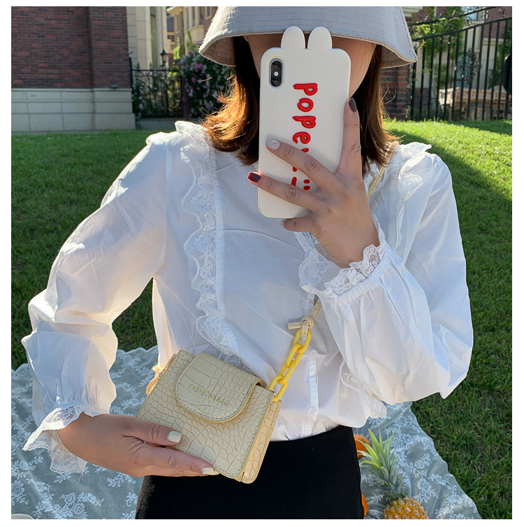 Acrylic Chain Small Bag for Women 2020 New Popular Net Red Trendy Ins Mini Messenger Bag Textured One-Shoulder Bag