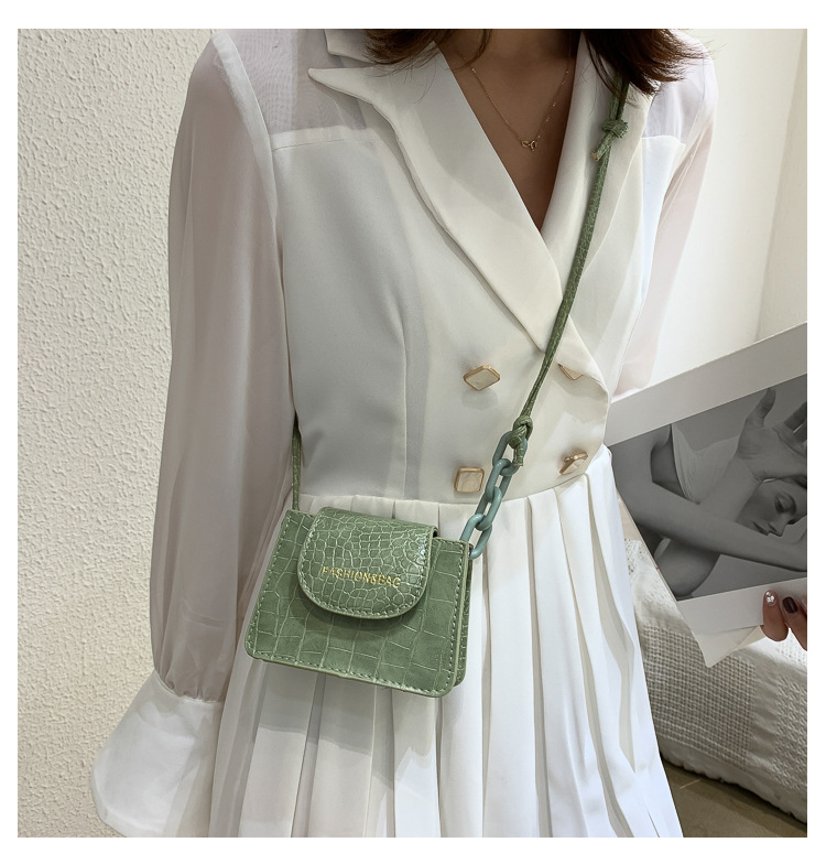 Acrylic Chain Small Bag for Women 2020 New Popular Net Red Trendy Ins Mini Messenger Bag Textured One-Shoulder Bag
