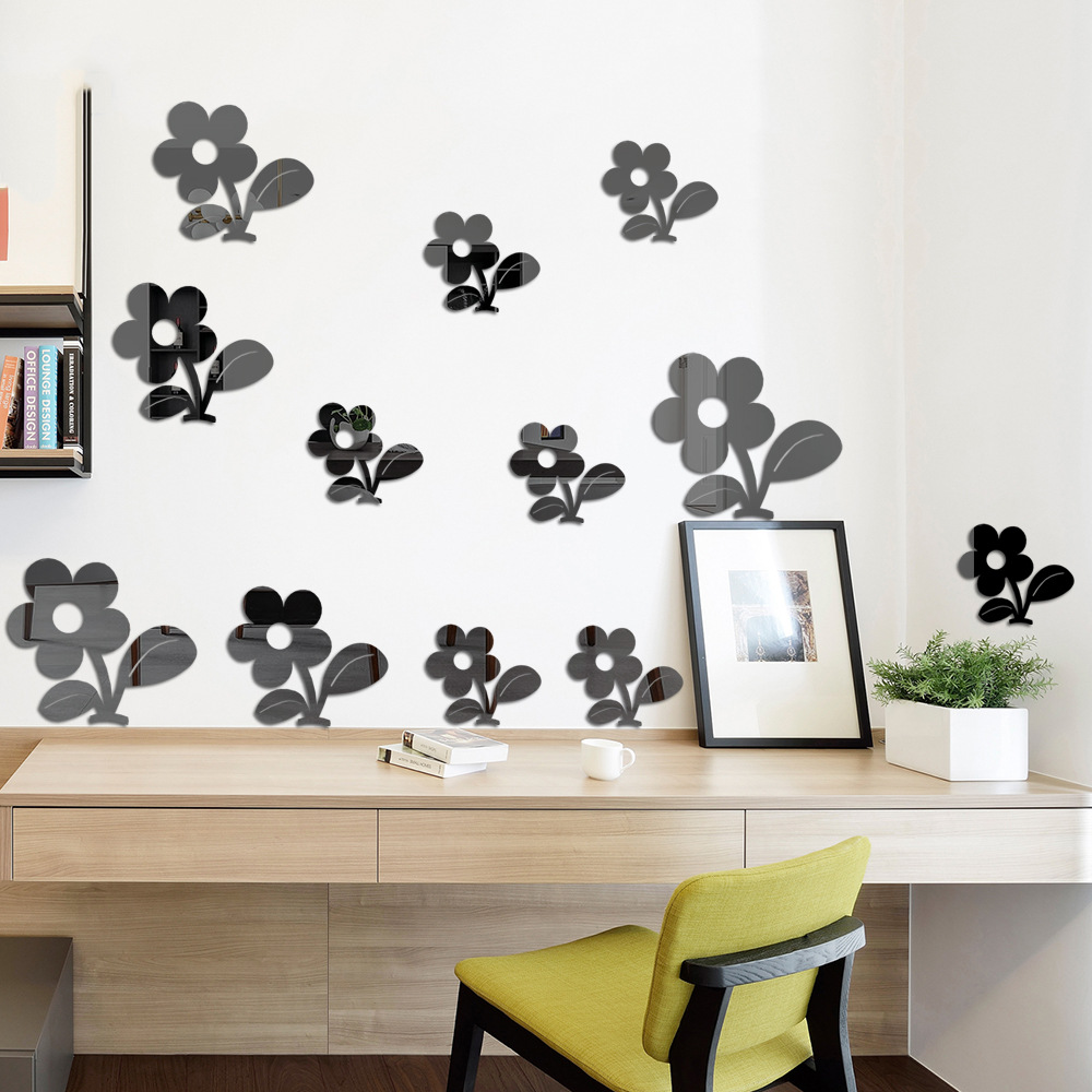 Acrylic Mirror 12 SUNFLOWER Combination Wall Stickers Home Living Room Bedroom Decoration Self-Adhesive Mirror Wall Stickers Acrylic Mirror 12 SUNFLOWER Combination Wall Stickers Home Living Room Bedroom Decoration Self-Adhesive Mirror Wall Stickers