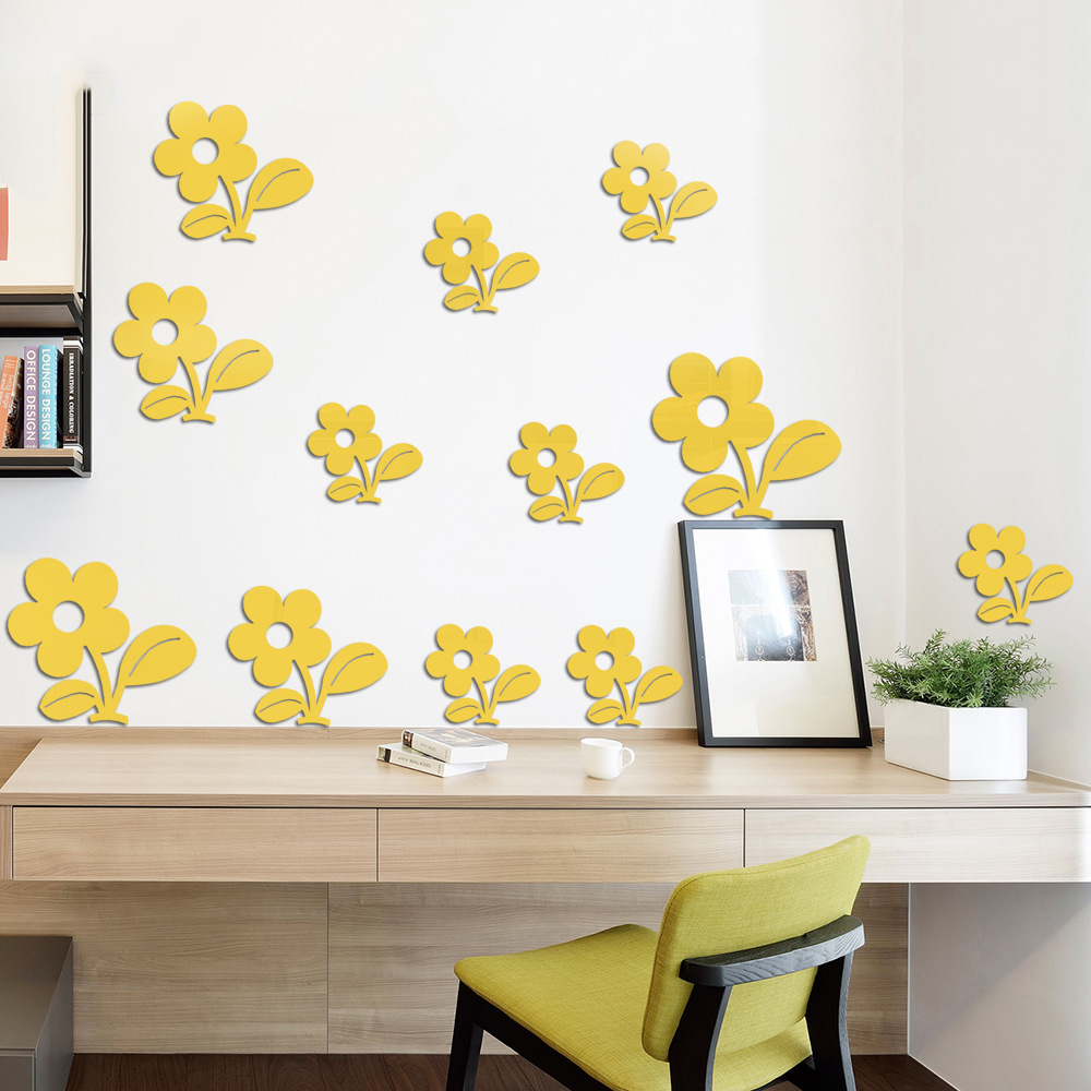 Acrylic Mirror 12 SUNFLOWER Combination Wall Stickers Home Living Room Bedroom Decoration Self-Adhesive Mirror Wall Stickers Acrylic Mirror 12 SUNFLOWER Combination Wall Stickers Home Living Room Bedroom Decoration Self-Adhesive Mirror Wall Stickers
