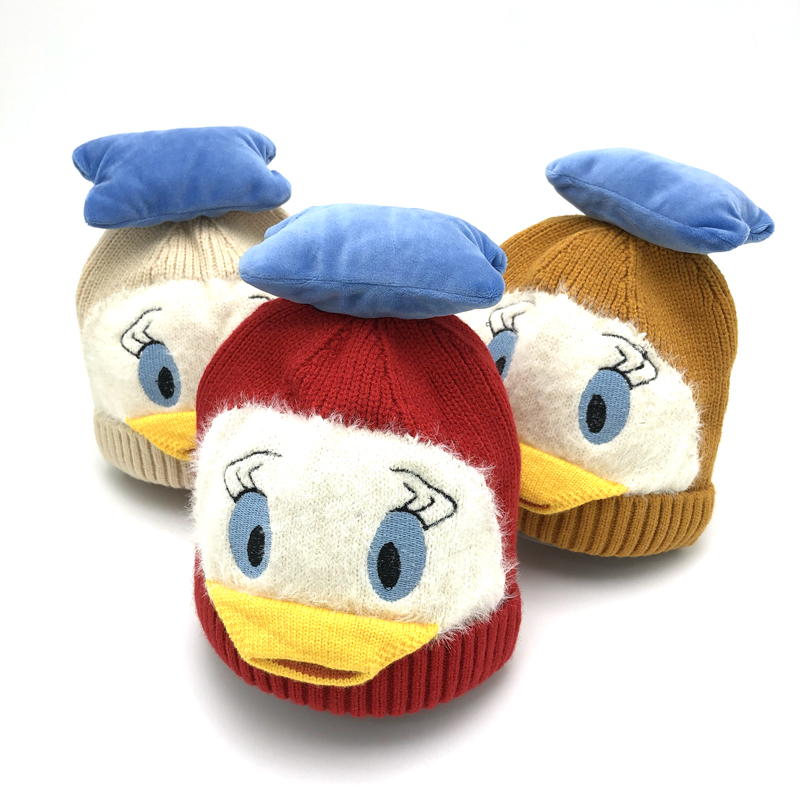 High quality winter cartoon pattern acrylic warm knitted hat