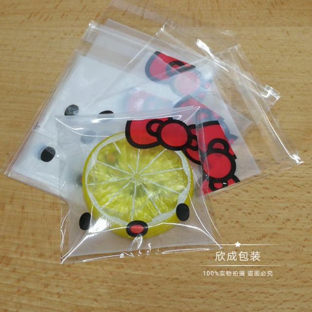 Cartoon Biscuit Packaging Bag Cute Hairpin Jewelry Bag OPP Self-Adhesive Sticker Closure Bags Ziplock Bag Plastic Bag 7*7