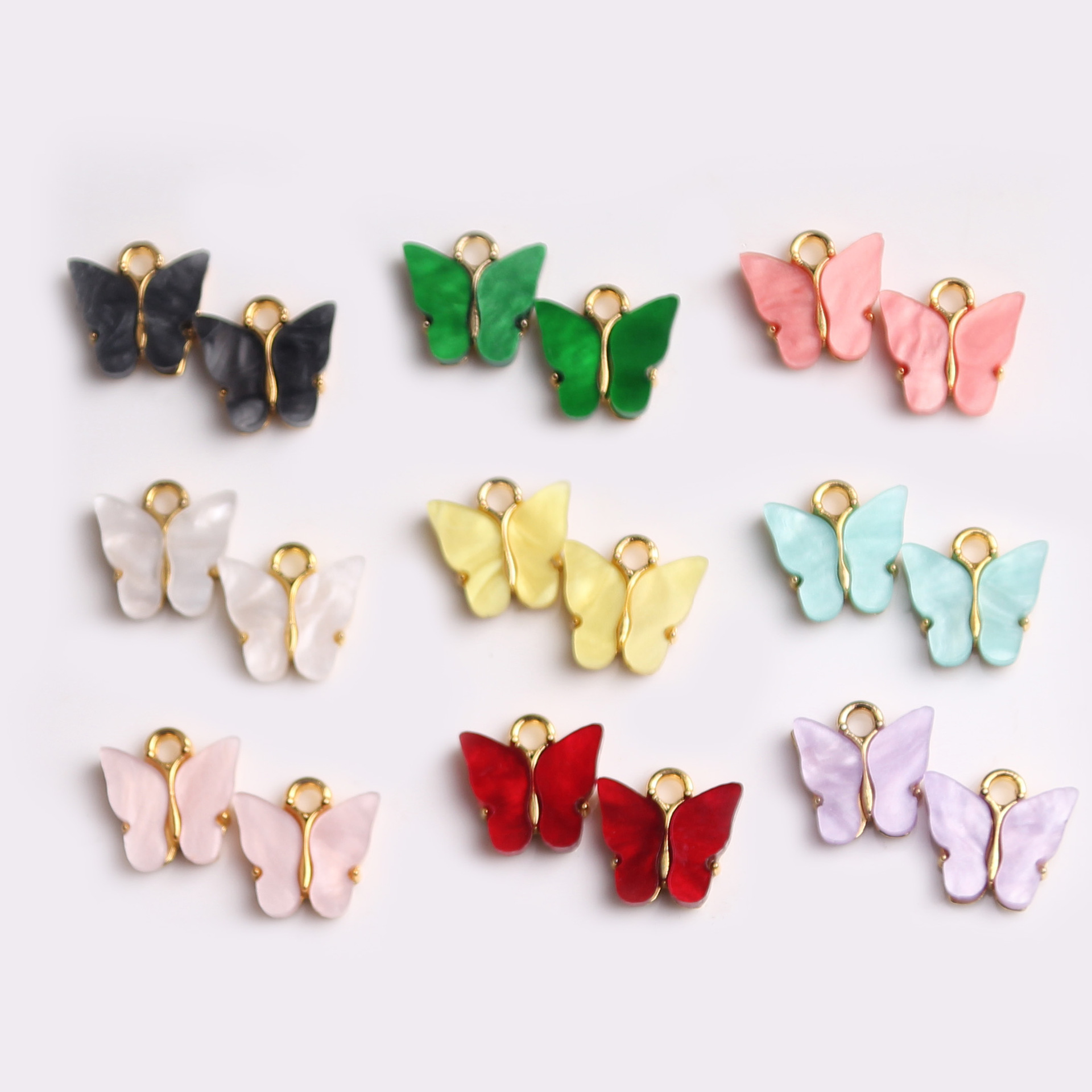 AliExpress Popular Acrylic Butterfly Earrings Alloy Color Pendant Earrings CrossBorder Whole