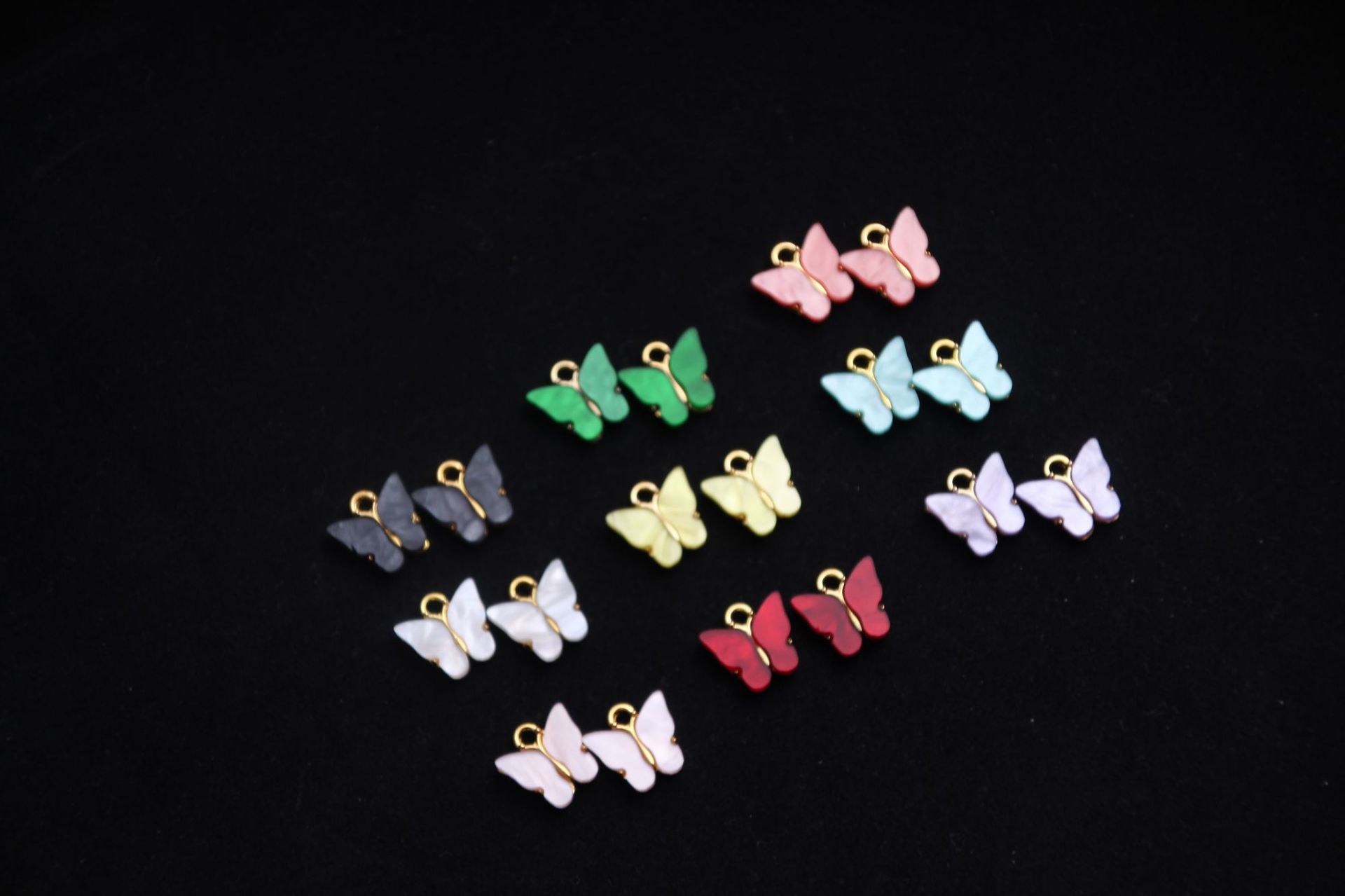 AliExpress Popular Acrylic Butterfly Earrings Alloy Color Pendant Earrings CrossBorder Whole