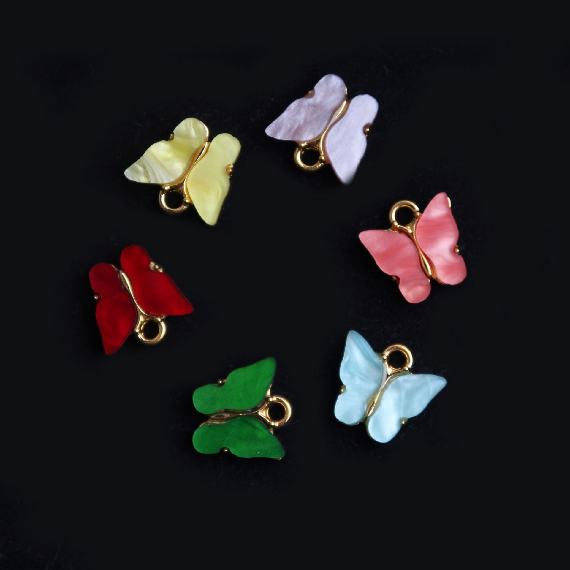 AliExpress Popular Acrylic Butterfly Earrings Alloy Color Pendant Earrings CrossBorder Whole