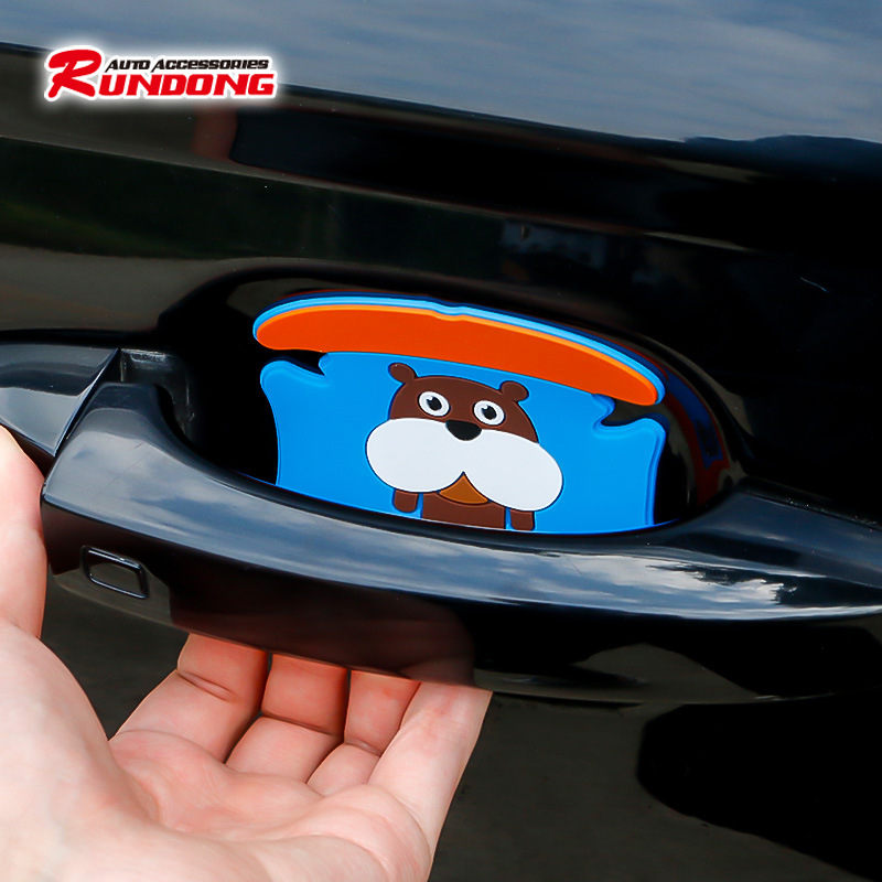Car Door Handle Stickers Cartoon Door Handle Sticker Anti-Scratch Sticker Creative Door Handle Sticker Anti-Scratch Glue Strip R-2037