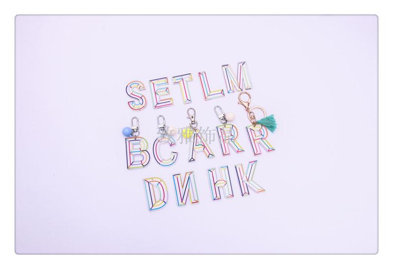 Acrylic color lines Character letters tassel jewelry fashion Pendant bag accessories key chain Acrylic color lines Character letters tassel jewelry fashion Pendant bag accessories key chain